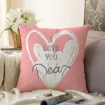 Sevgililer Günü Temalı Özel Tasarım Dijital Baskılı Modern Raşel Kadife Yastık Kırlent Kılıfı Realhomes
