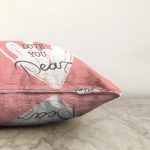 Sevgililer Günü Temalı Özel Tasarım Dijital Baskılı Modern Raşel Kadife Yastık Kırlent Kılıfı Realhomes