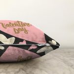 Sevgililer Günü Temalı Özel Tasarım Dijital Baskılı Modern Raşel Kadife Yastık Kırlent Kılıfı Realhomes