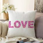 Sevgililer Günü Temalı Özel Tasarım Dijital Baskılı Modern Raşel Kadife Yastık Kırlent Kılıfı Realhomes