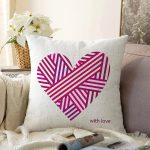 Sevgililer Günü Temalı Özel Tasarım Dijital Baskılı Modern Raşel Kadife Yastık Kırlent Kılıfı Realhomes