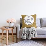 Sevgililer Günü Temalı Özel Tasarım Dijital Baskılı Modern Raşel Kadife Yastık Kırlent Kılıfı Realhomes