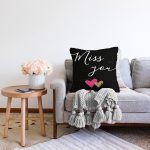 Sevgililer Günü Temalı Özel Tasarım Dijital Baskılı Modern Raşel Kadife Yastık Kırlent Kılıfı Realhomes