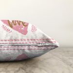 Sevgililer Günü Temalı Özel Tasarım Dijital Baskılı Modern Raşel Kadife Yastık Kırlent Kılıfı Realhomes