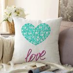 Sevgililer Günü Temalı Özel Tasarım Dijital Baskılı Modern Raşel Kadife Yastık Kırlent Kılıfı Realhomes