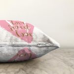 Sevgililer Günü Temalı Özel Tasarım Dijital Baskılı Modern Raşel Kadife Yastık Kırlent Kılıfı Realhomes