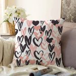 - Sonil-K9125-Gorsel - Realhomes  Sevgililer Günü Temalı Özel Tasarım Dijital Baskılı Modern Raşel Kadife Yastık Kırlent Kılıfı Realhomes