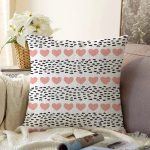 Sevgililer Günü Temalı Özel Tasarım Dijital Baskılı Modern Raşel Kadife Yastık Kırlent Kılıfı Realhomes