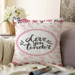 - Sonil-K9131-Gorsel - Realhomes  Sevgililer Günü Temalı Özel Tasarım Dijital Baskılı Modern Raşel Kadife Yastık Kırlent Kılıfı Realhomes
