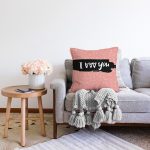 Sevgililer Günü Temalı Özel Tasarım Dijital Baskılı Modern Şönil Yastık Kırlent Kılıfı Realhomes