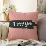 Sevgililer Günü Temalı Özel Tasarım Dijital Baskılı Modern Şönil Yastık Kırlent Kılıfı Realhomes