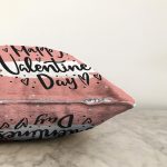 Sevgililer Günü Temalı Özel Tasarım Dijital Baskılı Modern Raşel Kadife Yastık Kırlent Kılıfı Realhomes