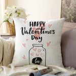 Sevgililer Günü Temalı Özel Tasarım Dijital Baskılı Modern Raşel Kadife Yastık Kırlent Kılıfı Realhomes