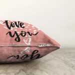 Sevgililer Günü Temalı Özel Tasarım Dijital Baskılı Modern Raşel Kadife Yastık Kırlent Kılıfı Realhomes