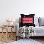 Sevgililer Günü Temalı Özel Tasarım Dijital Baskılı Modern Raşel Kadife Yastık Kırlent Kılıfı Realhomes