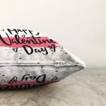 Sevgililer Günü Temalı Özel Tasarım Dijital Baskılı Modern Raşel Kadife Yastık Kırlent Kılıfı Realhomes