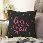Sevgililer Günü Temalı Özel Tasarım Dijital Baskılı Modern Raşel Kadife Yastık Kırlent Kılıfı Realhomes