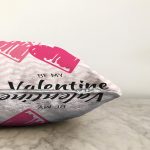 Sevgililer Günü Temalı Özel Tasarım Dijital Baskılı Modern Raşel Kadife Yastık Kırlent Kılıfı Realhomes