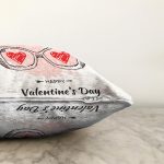 Sevgililer Günü Temalı Özel Tasarım Dijital Baskılı Modern Şönil Yastık Kırlent Kılıfı Realhomes