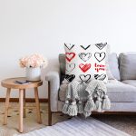 Sevgililer Günü Temalı Özel Tasarım Dijital Baskılı Modern Raşel Kadife Yastık Kırlent Kılıfı Realhomes