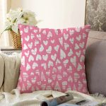 Sevgililer Günü Temalı Özel Tasarım Dijital Baskılı Modern Raşel Kadife Yastık Kırlent Kılıfı Realhomes