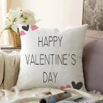 Sevgililer Günü Temalı Özel Tasarım Dijital Baskılı Modern Raşel Kadife Yastık Kırlent Kılıfı Realhomes