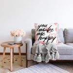 Sevgililer Günü Temalı Özel Tasarım Dijital Baskılı Modern Raşel Kadife Yastık Kırlent Kılıfı Realhomes