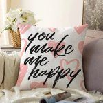 Sevgililer Günü Temalı Özel Tasarım Dijital Baskılı Modern Raşel Kadife Yastık Kırlent Kılıfı Realhomes