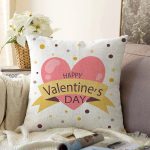 Sevgililer Günü Temalı Özel Tasarım Dijital Baskılı Modern Raşel Kadife Yastık Kırlent Kılıfı Realhomes