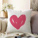 Sevgililer Günü Temalı Özel Tasarım Dijital Baskılı Modern Raşel Kadife Yastık Kırlent Kılıfı Realhomes