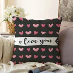 - Sonil-K9231-Gorsel - Realhomes  Sevgililer Günü Temalı Özel Tasarım Dijital Baskılı Modern Raşel Kadife Yastık Kırlent Kılıfı Realhomes