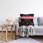 Sevgililer Günü Temalı Özel Tasarım Dijital Baskılı Modern Raşel Kadife Yastık Kırlent Kılıfı Realhomes