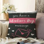 Sevgililer Günü Temalı Özel Tasarım Dijital Baskılı Modern Raşel Kadife Yastık Kırlent Kılıfı Realhomes