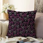 Sevgililer Günü Temalı Özel Tasarım Dijital Baskılı Modern Raşel Kadife Yastık Kırlent Kılıfı Realhomes