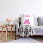 Sevgililer Günü Temalı Özel Tasarım Dijital Baskılı Modern Raşel Kadife Yastık Kırlent Kılıfı Realhomes