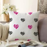 Sevgililer Günü Temalı Özel Tasarım Dijital Baskılı Modern Raşel Kadife Yastık Kırlent Kılıfı Realhomes