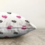 Sevgililer Günü Temalı Özel Tasarım Dijital Baskılı Modern Raşel Kadife Yastık Kırlent Kılıfı Realhomes