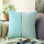 - Sonil-K9272-Gorsel - Realhomes  Mavi & Beyaz Ogea Desenli Dijital Baskılı Dekoratif Raşel Kadife Yastık Kırlent Kılıfı Realhomes