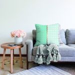 Mint Yeşili & Beyaz Ogea Desenli Dijital Baskılı Modern Raşel Kadife Yastık Kırlent Kılıfı Realhomes