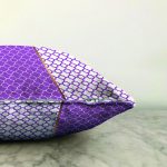 Mor & Beyaz Ogea Desenli Dijital Baskılı Modern Raşel Kadife Yastık Kırlent Kılıfı Realhomes