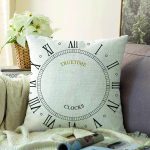 Roma Rakamlarıyla Saat Tasarımlı Dijital Baskılı Modern Raşel Kadife Yastık Kırlent Kılıfı Realhomes