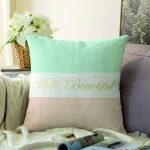 - Sonil-K9285-Gorsel - Realhomes  Hello Beautiful Mint Yeşili & Ten Rengi Dijital Baskılı Modern Raşel Kadife Yastık Kırlent Kılıfı Realhomes