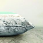 - Sonil-K9287-Gorsel-2 - Realhomes Hello Beautiful Mint Yeşili & Mermer Dijital Baskılı Modern Şönil Yastık Kırlent Kılıfı Realhomes