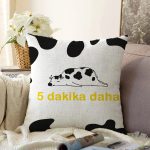 - Sonil-K9307-Gorsel - Realhomes Özel Tasarım 5 Dakika Daha Dijital Baskılı Dekoratif Raşel Kadife Yastık Kırlent Kılıfı Realhomes