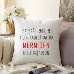 Özel Tasarım Karadeniz Şiveli Dijital Baskılı Dekoratif Raşel Kadife Yastık Kırlent Kılıfı Realhomes