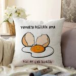 Özel Tasarım Yumurta Değildik Ama Dijital Baskılı Modern Raşel Kadife Yastık Kırlent Kılıfı Realhomes