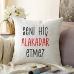 Özel Tasarım Seni Hiç Alakadar Etmez Dijital Baskılı Dekoratif Raşel Kadife Yastık Kırlent Kılıfı Realhomes