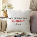 Özel Tasarım Hiçbir Şey Olmaz Dijital Baskılı Modern Raşel Kadife Yastık Kırlent Kılıfı Realhomes