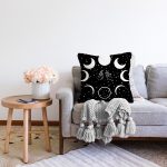 - Sonil-K9354-Gorsel-1 - Realhomes  Özel Tasarım Siyah Zemin Ay Desenli Dijital Baskılı Modern Raşel Kadife Yastık Kırlent Kılıfı Realhomes