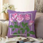 - Sonil-K9357-Gorsel - Realhomes  Özel Tasarım Gül Tasarımlı Dijital Baskılı Modern Raşel Kadife Yastık Kırlent Kılıfı Realhomes